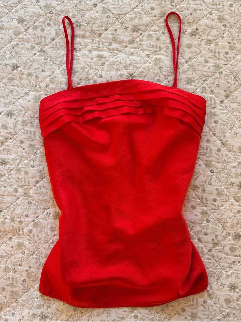 Y2k Deena red satin flowy top